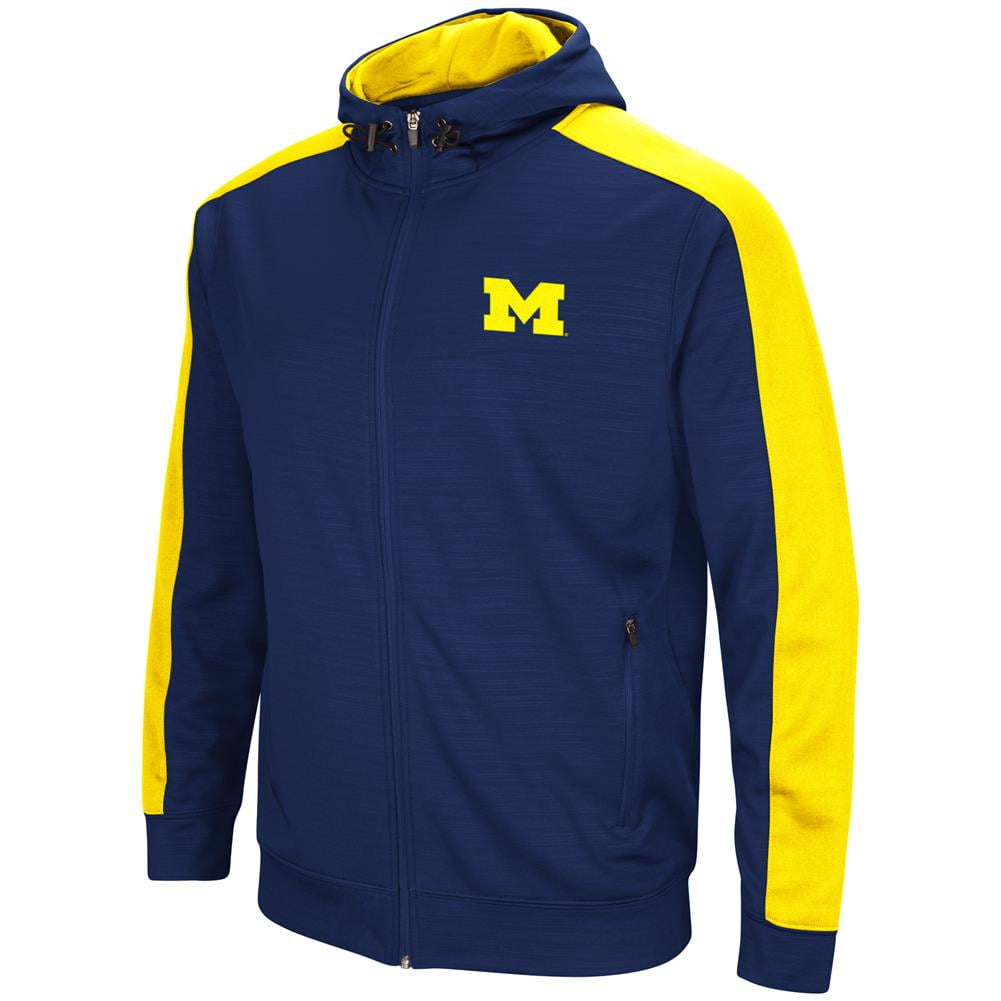 University of Michigan Wolverines Performance Fleece Jacket Full Zip Hoodie by Colosseum