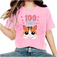 thumbnail image 1 of Camisetas de Cuello de Tripulación de Manga Corta para Mujeres Carta Impresa Camiseta 95% Poliéster 5% Spandex, Manga Corta Cuello Redondo Top Casual para Diario, 1 of 5