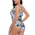 thumbnail image 4 of Cauagu Hawaiian Style Print Women's Sexy One Piece Swimsuits One Shoulder Ruffle Tummy Control Bathing Suit Slimming Swimwear-Large, 4 of 6