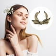 thumbnail image 7 of Unique Bargains 1 Pc Double Layered Bow Knot Headband Hairband for Women Khaki 2.6 Inch Wide, 7 of 7
