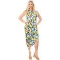 thumbnail image 3 of LA LEELA Women's Summer Beachwear Sarong Coverups Swimsuit Bikini Beach Wraps Pareo Swimwear Swim Cover ups for Women One Size Tiny Sunflower, Multicolor, 3 of 5
