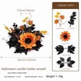 thumbnail image 3 of Fmbmuo Candle Ring Wreath 12 Inch Artificial Sunflower Chrysanthemum Fall Table Centerpiece For Halloween Thanksgiving Home Decor,Yellow, 3 of 5