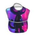 thumbnail image 2 of Zufioo Neon Toy Cat Reflections Print Toddler Adjustable Waterproof Bib, 11.6x15 Inch Feeding Bib Suitable for 6-24 Month Babies, 2 of 8