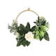 thumbnail image 2 of Hortensia artificial Corona de camelia rosa | 40cm de diámetro | Flores de seda hojas verdes | Decoración de pared para colgar puerta de resorte hecha a mano | Chimenea de la sala de estar de la, 2 of 8