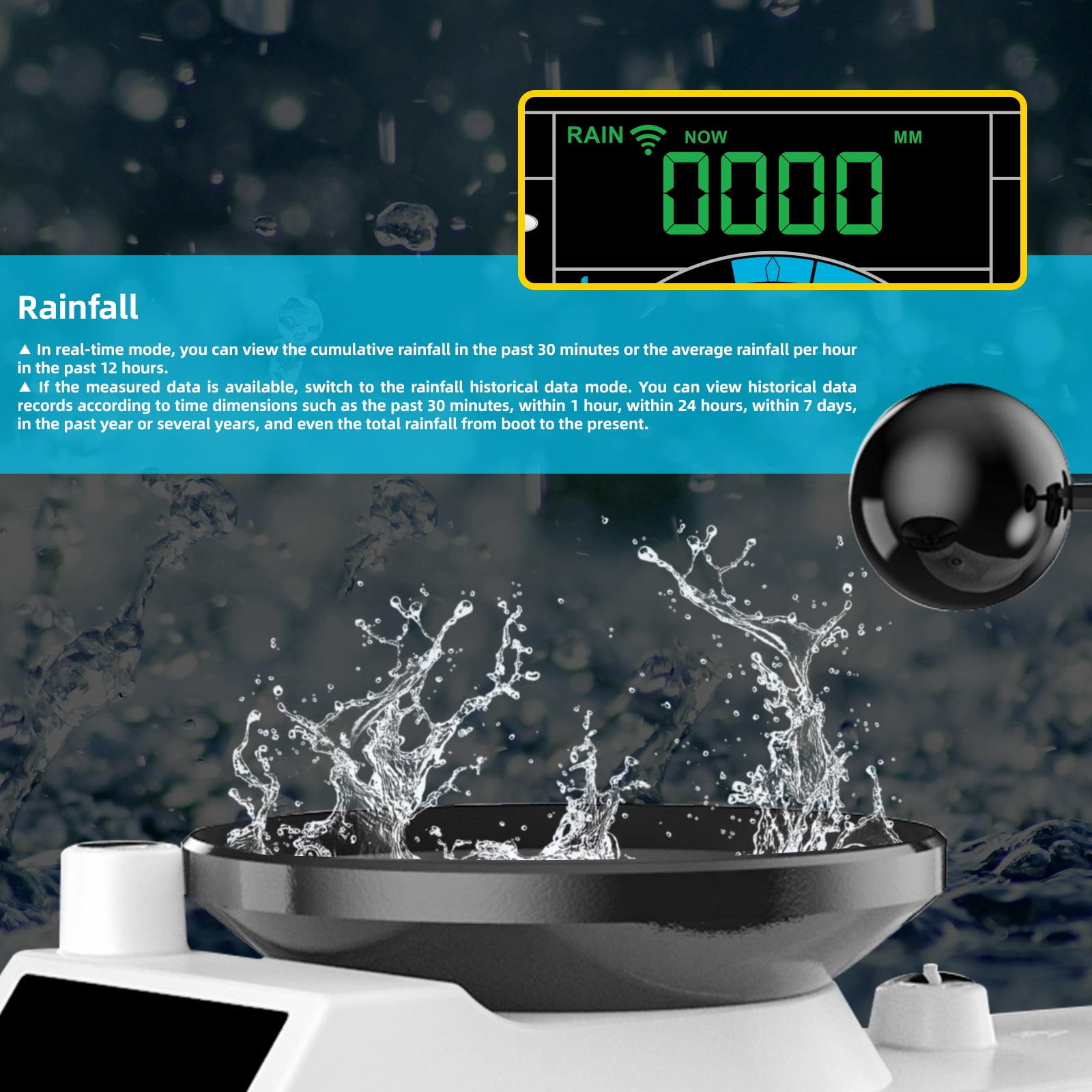 Wireless Professional Weather Station Temperature Humidity Sensor Wind Direction And Speed Barometric Alarm Clock ,Easy to Install
