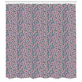 thumbnail image 3 of Cherry Blossom Shower Curtain, Japanese Nature Inspired Sakura the Symbol of Renewal and Hope, Fabric Bathroom Set with Hooks, 69W X 75L Inches Long, Blue Grey Green and Pink, by Ambesonne, 3 of 3