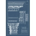 thumbnail image 2 of Vision Studio  11x14 Black Ornate Wood Framed with Double Matting Museum Art Print Titled - Column and Cornice Blueprint III, 2 of 4