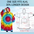 thumbnail image 4 of Oversized Wearable Blanket Hoodie,Rainbow Tie Dye Circular Pattern Sherpa Blanket Hoodie with Super Pockets,Super Warm Fuzzy Pullover for Women & Men, 4 of 6