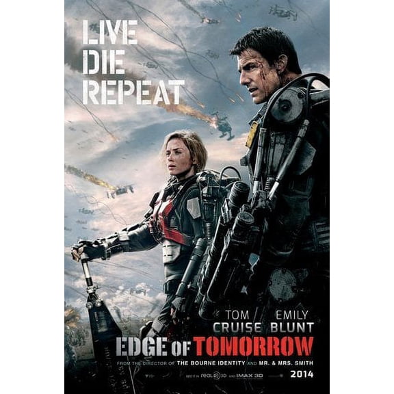Edge Of Tomorrow Movie Poster 24Inx36In Poster 24x36 Multi-Color Square Adults Poster Time