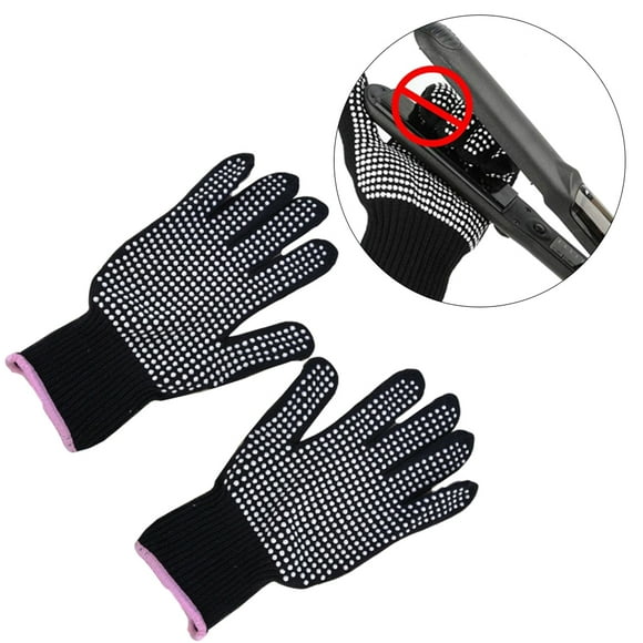 SHOWERORO 1 Pair Heat-Resistant Gloves for Women Men in Barber Shops with Cotton Pvc