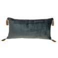 thumbnail image 2 of Charcoal and Gold Geo Velvet Lumbar Pillow with Gold Tassels, 2 of 3