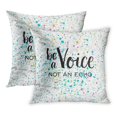 thumbnail image 1 of BOSDECO Motivation Be Voice Not Echo Hand Lettering Quote Positive Inspiration Life Artistic Best PillowCase Pillow Cover 16x16 inch Set of 2, 1 of 1