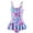 Y01-Light Purple, variant on YAYUBA 4t Girls Swimsuit One Piece Halter Floral Print Girls Swimsuit Tankini Quick Dry Comfortable Fit Summer Swimwear Lightweight Girls' Cute Swimsuit