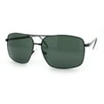 thumbnail image 5 of Mens Classic Iconic Rectangle Metal Rim Officer Agent Spring Hinge Sunglasses Gunmetal - Green, 5 of 8