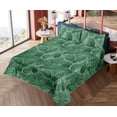 thumbnail image 4 of Ambesonne Leaves Greenery Fitted & Flat Sheet with Sham 3 Pcs Set, Botany Gaultheria, Twin XL, Fern Green Forest Green, 4 of 5