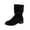 Black, variant on Women's Orthopedic Mid Calf Boots, Slip On Arch Support Slouch Booties, Low Block Heel Office Fall Winter Daily Short Boots Brown
