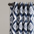 thumbnail image 2 of Juego de cortina para ventana de Oscurecimiento de habitación Half Moon Diamond Ikat azul marino 52x84, 2 of 2