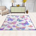 thumbnail image 2 of WOBOGO Colorful Butterflies Carpet Non-Slip Rugs Soft Doormat 80×58in Living Dining Room Bedroom Decorative, 2 of 7