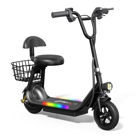 Eilleo SpaceWalk Electric Scooter with Seat for Teens Kids Aged 4-12 36V 3.6Ah Battery 372W Motor 11.18Mph 8 Tires E Scooters