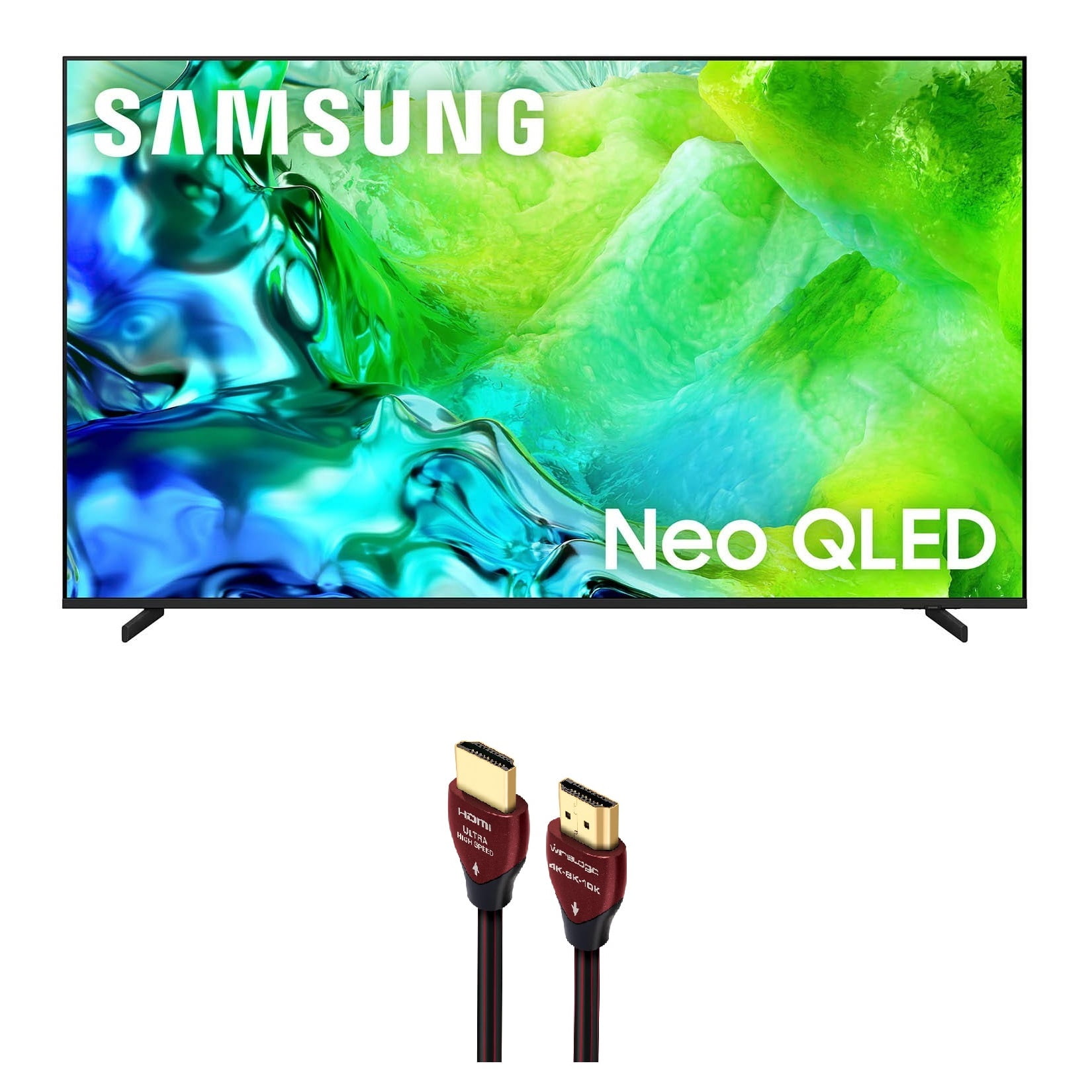 Samsung QN55QN80HA 55" QLED TV with WireLogic 4K-8K-10K HDMI Cable (2026)