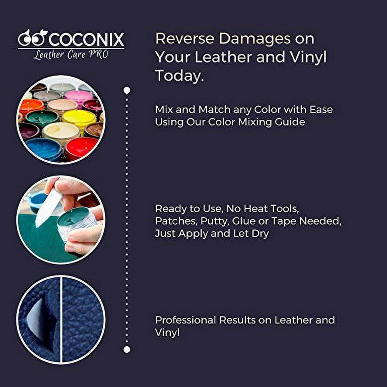  Coconix Brown Leather and Vinyl Repair Kit and Coconix Black  Leather and Vinyl Repair Kit : Automotive