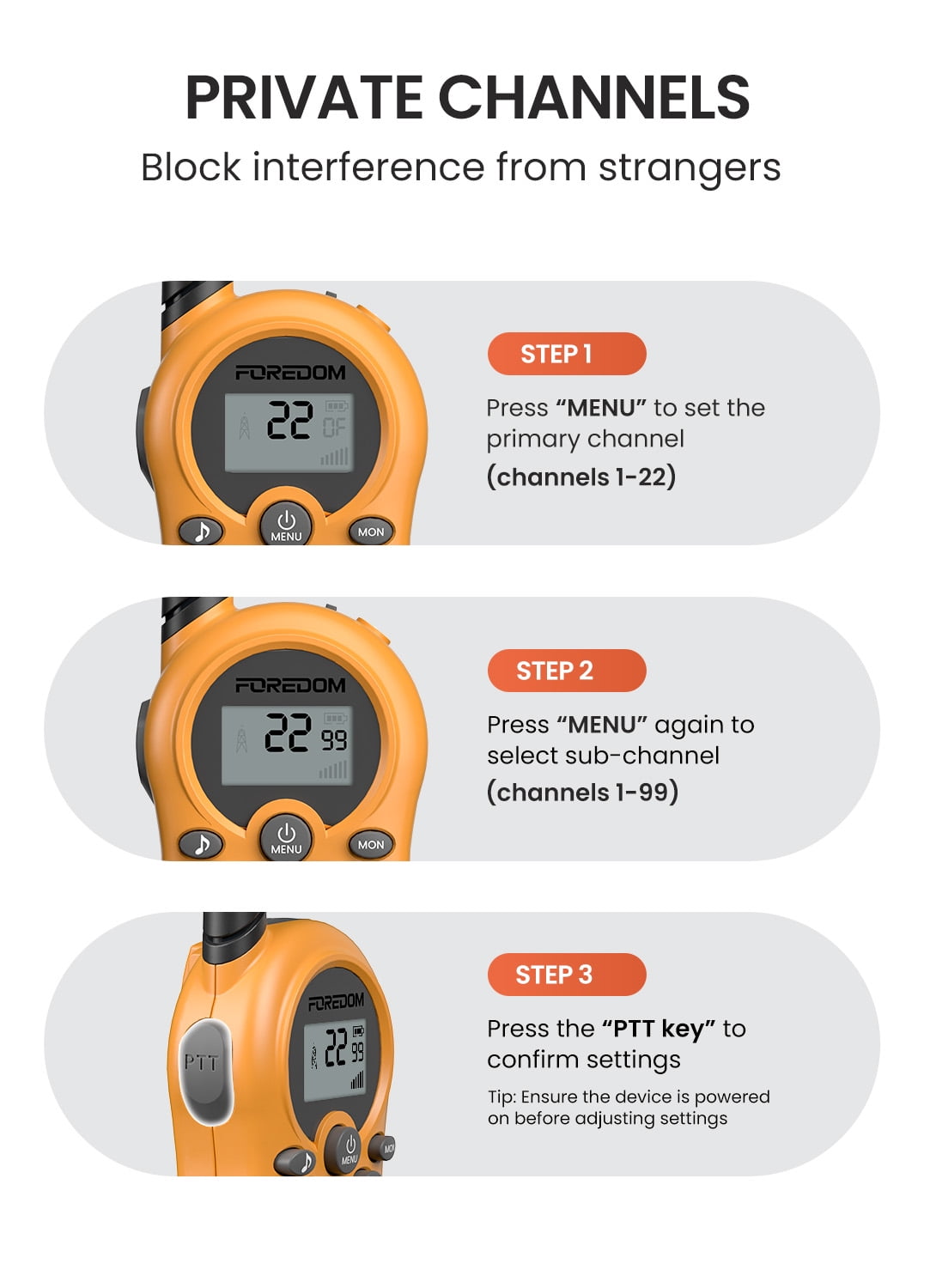 FOREDOM FD688 Rechargeable Walkie Talkies for Kids Long Range with