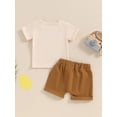 thumbnail image 6 of Aojekbee 2Pcs Baby Boy Western Outfits Short Sleeve Horse Print Tops + Solid Shorts Set Toddler Summer Clothes, 6 of 10