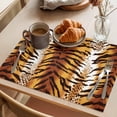 thumbnail image 3 of Black And Brown Leopard Placemats Set&nbsp;of&nbsp;6 Abstract Vintage White Animal Prints Heat Insulation Washable Place Mats, Non-Slip Table Mats for Dining Table Party Kitchen Decor,13x19 Inch, 3 of 9