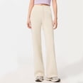 thumbnail image 4 of Micaxili Women's High Waisted Wide Leg Pants Casual Drawstring Elastic Waist with Pockets(White-S), 4 of 6