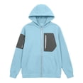 thumbnail image 7 of Tusihei Women Zip Up Hoodies Color Block Jackets Fleece Sweatshirts Fall Coat Long Sleeve Casual Tops, Blue XL, 7 of 7