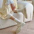 thumbnail image 4 of Calcetines de media longitud beige jk para niños, primavera y verano, finos, bonitos, combinables, de color liso, sencillos, académicos, transpirables, para niñas, 4 of 6