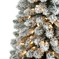 thumbnail image 6 of Nearly Natural 5ft. Flocked Pencil Artificial Christmas Tree with 200 Clear Lights and 318 Bendable Branches, 6 of 7