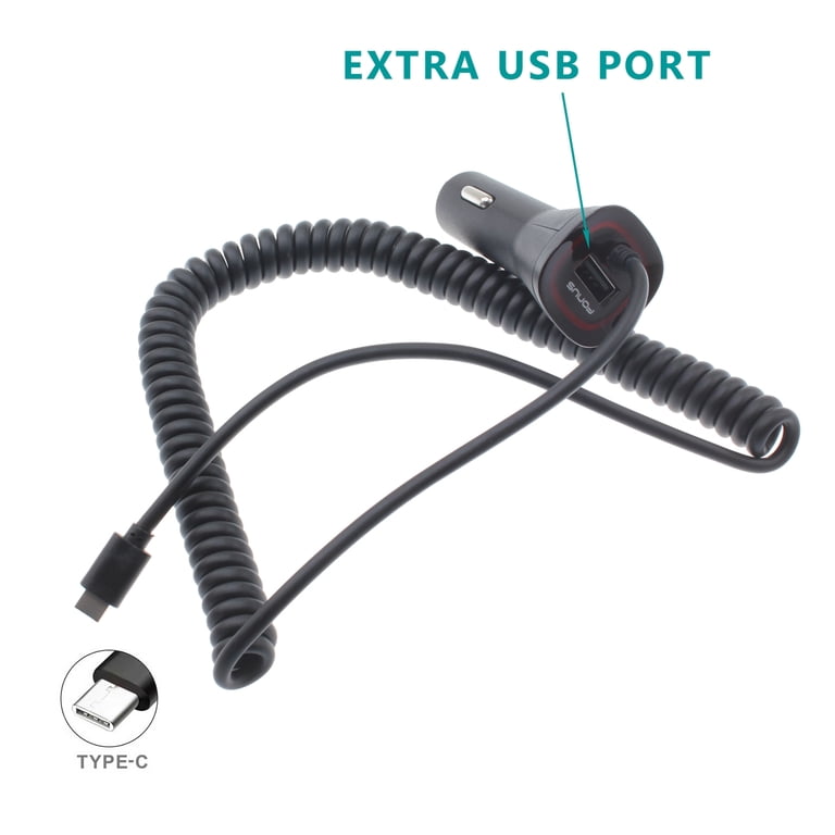 Qmadix USB-C Car Charger For IPhone 15 Series - OEM Style Fast Charging, 4ft Cable