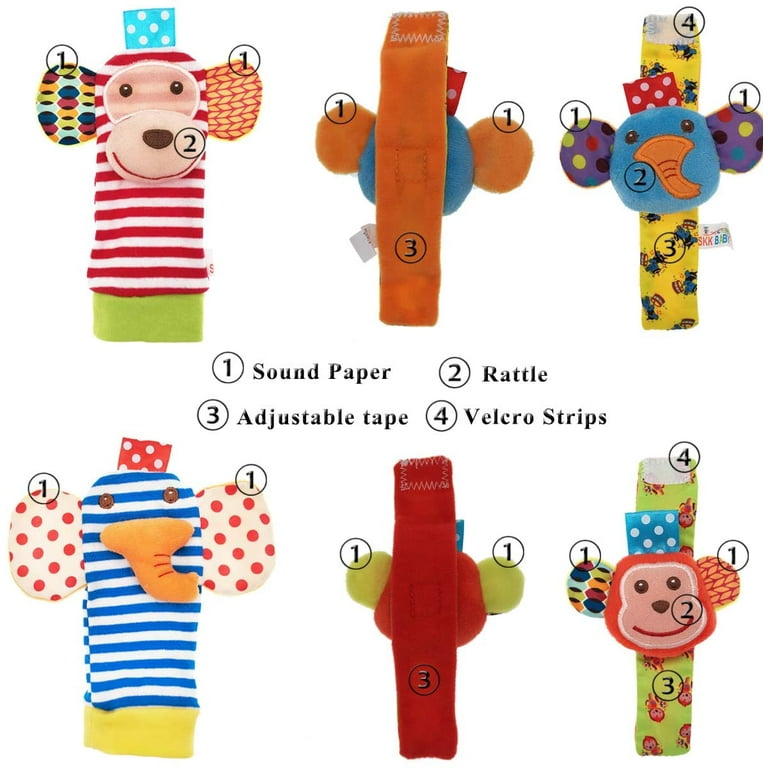 Coolmade Baby Socks Toys, Baby Wrist Rattle and Foot Rattles