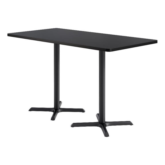 KFI Studios 36x72in Rect. Dining Table - 42in H - Black Top - Black Base