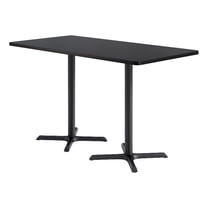 KFI Studios 36x72in Rect. Dining Table - 42in H - Black Top - Black Base