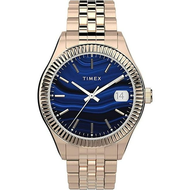 Timex TW2T87300 Waterbury Ladies Watch Stainless Steel Blue Rose Gold Walmart