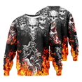 thumbnail image 6 of Broave Men's Halloween Skull Graphic Crewneck Sweatshirt, All Over Print Long Sleeve Casual Pullover Top, Gothic Skeleton Crew Neck Sweatshirt for Daily Wear & Halloween Party Outfit, 6 of 6