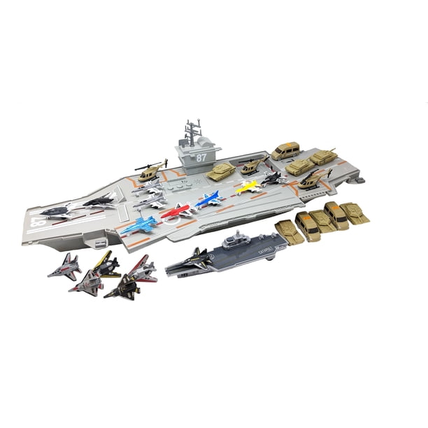 【2点セット】Maketoys ヘルファイヤー＆レッスル MPサイズ Toy Essentials Large Aircraft Carrier Toy with Jets, Vehicles