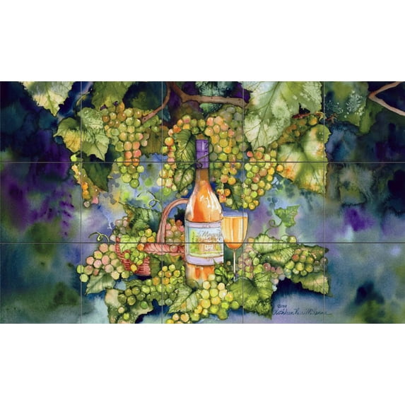 Tile Mural Kitchen Backsplash - Pinot - by Kathleen Parr McKenna
