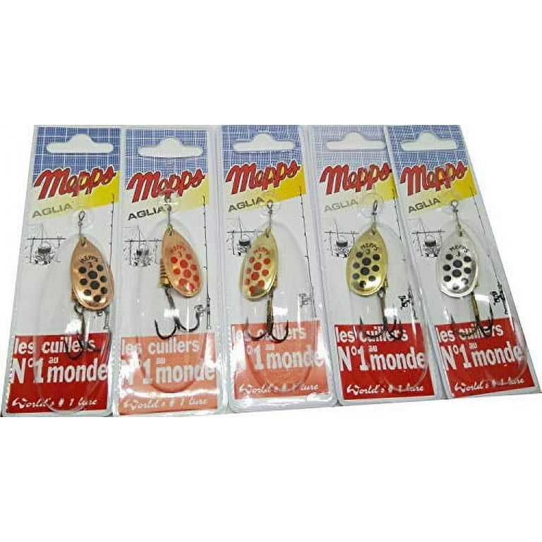 Fishing Spinners Set of 5, Best selections from Mepps - Best Lures for  Bass, Trout, Salmon, Crappie and Musky Fishing (#2, 2XS/G/FT/BK) 