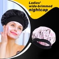 thumbnail image 3 of Bonete de pelo ancho de ancho de bronceado bufanda bufanda dormir tapa de moda softness sombrero turbans cabeza cubierta cabello envoltura para las mujeres durmiendo rosa patrón de flores Scienceny AP008211-18, 3 of 6