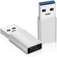 thumbnail image 1 of [5Gbps] Adaptador USB C hembra a USB macho (paquete de 2), adaptador 3.0 USB A a USB C para iPhone 11 12 Pro XR SE, iPad 8 Air 4, transferencia de datos de alta velocidad y carga rápida, compatible con PC, Cargadores, Bancos de Energía Ormromra WMXL-167, 1 of 7