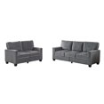 thumbnail image 6 of Living Room Sofa Set, Corduroy 2+3 Seater Couch with Storage, Soft Sofa Couch with Solid Wood Legs, Mid Century Modern Sofa for Bedroom, Living Room, Apartment, Small Space, Dark Gray, 6 of 9