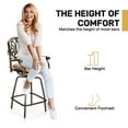thumbnail image 5 of Tcbosik 2 Pack Swivel Bar Stools, Indoor & Outdoor Cast Aluminum Bar Height Chair with Cushion, All-Weather Patio Furniture for Backyard, Poolside, Deck, Garden, Bronze, 5 of 10