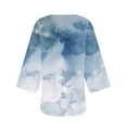 thumbnail image 5 of WXLWZYWL Winter Coats for Women Women'S 3/4 Sleeve Printing Casual Tops Blouse Cardigan Light Blue, 5 of 5