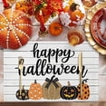 thumbnail image 2 of Halloween Placemats Set of 6 Happy Halloween Place Mats Fall Placemat Dots Pumpkin Wood Grain Table Mats for Dining Kitchen Table Holiday Dinner Party Home Decorations 13x19 Inch, 2 of 8