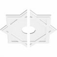 thumbnail image 6 of 14"OD x 4"ID x 7 3/4"C x 1"P Axel Architectural Grade PVC Contemporary Ceiling Medallion, Two Piece, 6 of 7