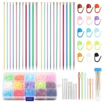 Aluminum Metal Knitting Needle Set Smooth Versatile Colored Straight Knitting Needle Kit Clear Reading Colorful Aluminum Knitting Needles for Beginners and Expert