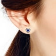 thumbnail image 2 of AeraVida Victorian Simulated Blue Lapis Heart on Sterling Silver Filigree Post Stud Earrings, 2 of 5